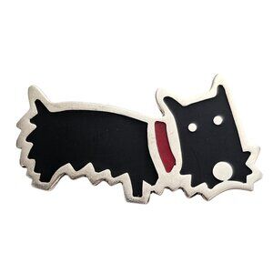 Anne Harvey Mexico Sterling Silver Dog Terrier Brooch Signed Pin J370